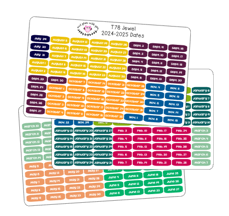 T78 || 240 Date Stickers for the 2024-2025 School Year