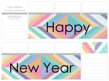 R14 || Retro Happy New Year Full Day Stickers